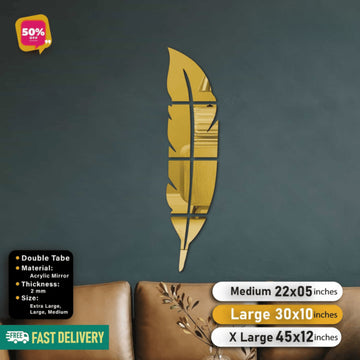 Golden, Silver and Black Acrylic Leaf For Wall Decor