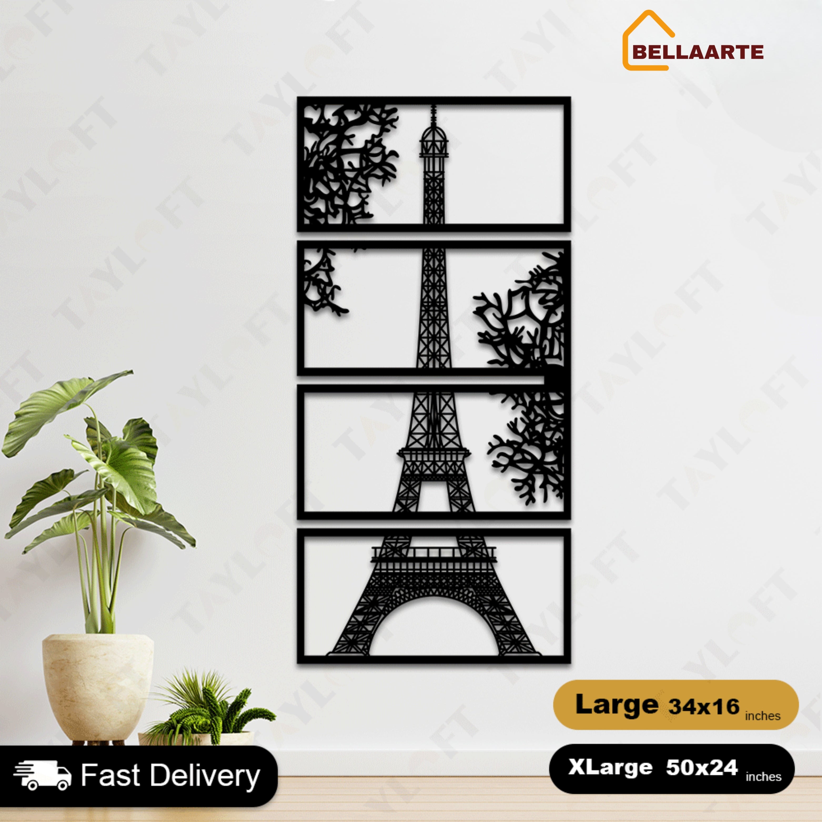 Eiffel Tower Wooden Panels For Wall Decor